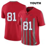 Youth NCAA Ohio State Buckeyes Jake Hausmann #81 College Stitched Elite No Name Authentic Nike Red Football Jersey GT20J65NM